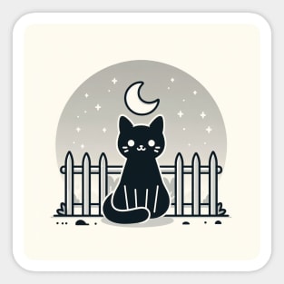 BLACK CAT MOON Sticker